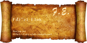 Füzi Elek névjegykártya